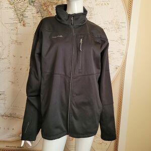 Avalanche Outdoor black zipper front men's light jacket adjustable drawstring XL